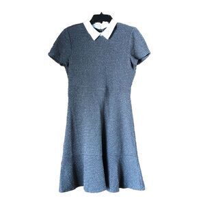 BCBGMAXAZRIA Collared Metallic Tweed Fit & Flare Mini Ginnie Dress - S